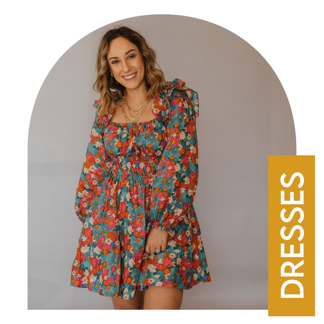 Long Sleeve Floral Print Dress | Peachy Keen Boutique