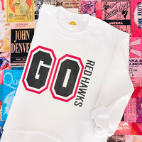Go Redhawks Cropped Sweatshirt-150 Hoodies/Pullovers-Mamie Ruth-Peachy Keen Boutique, Women's Fashion Boutique, Located in Cape Girardeau and Dexter, MO