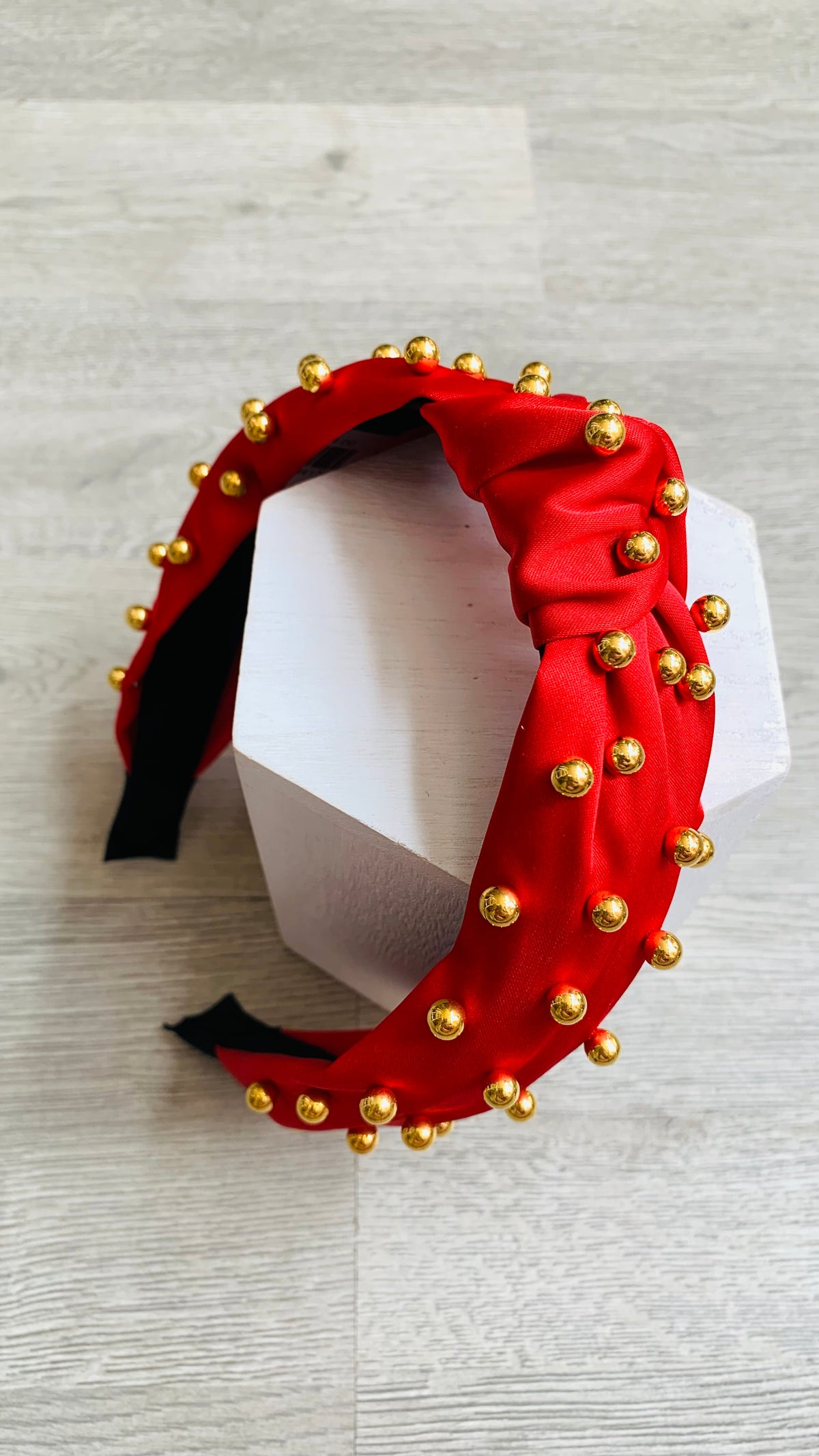 Ruby Jewel Red Gold Bead Headband-260 Hair Accessories-Kenze Panne-Peachy Keen Boutique, Women's Fashion Boutique, Located in Cape Girardeau and Dexter, MO