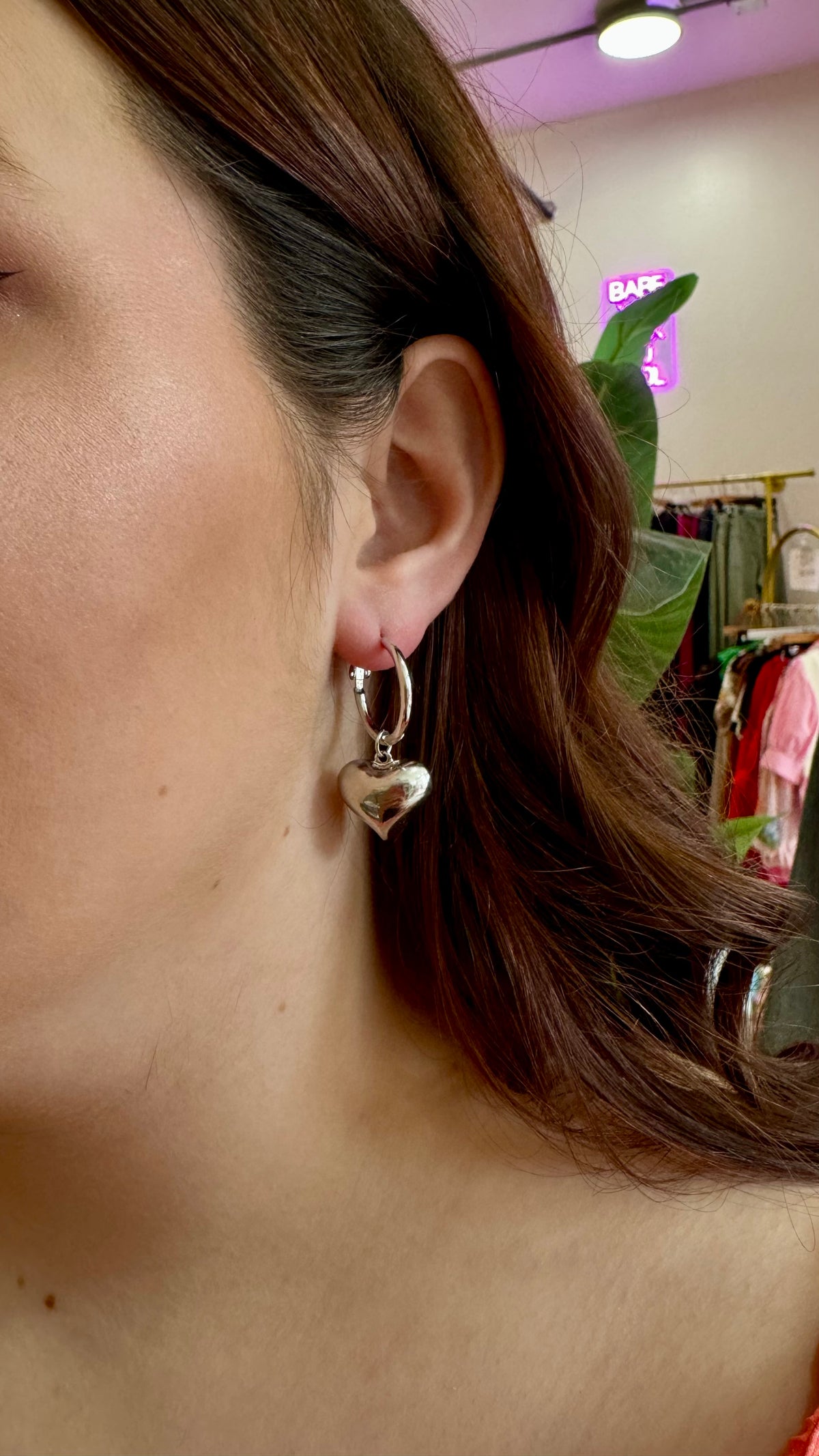 Keke Silver Heart Earrings-earrings-Kenze Panne-Peachy Keen Boutique, Women's Fashion Boutique, Located in Cape Girardeau and Dexter, MO