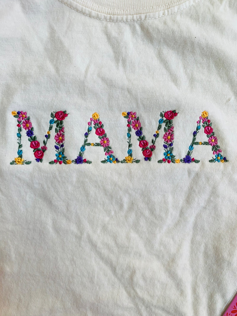 Growing in Love Embroidered Mama Tee-243 Custom-Peachy Keen Boutique-Peachy Keen Boutique, Women's Fashion Boutique, Located in Cape Girardeau and Dexter, MO