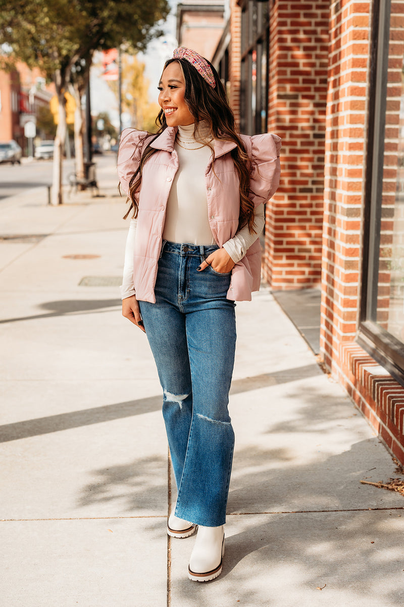 Hidden | Dark Blue Happi High Rise Distressed Cropped Flare Jean-210 Denim-Hidden-Peachy Keen Boutique, Women's Fashion Boutique, Located in Cape Girardeau and Dexter, MO
