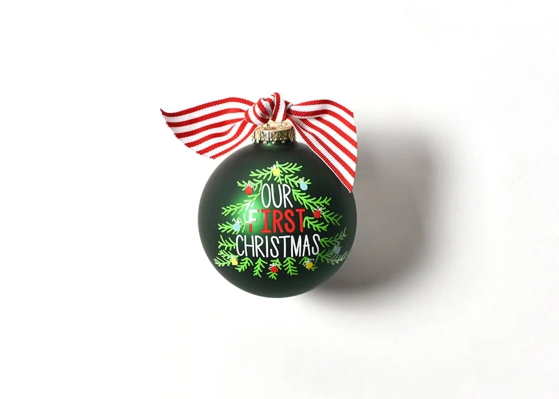 Our First Christmas Tree Glass Ornament-310 Home-Happy Everything-Peachy Keen Boutique, Women's Fashion Boutique, Located in Cape Girardeau and Dexter, MO
