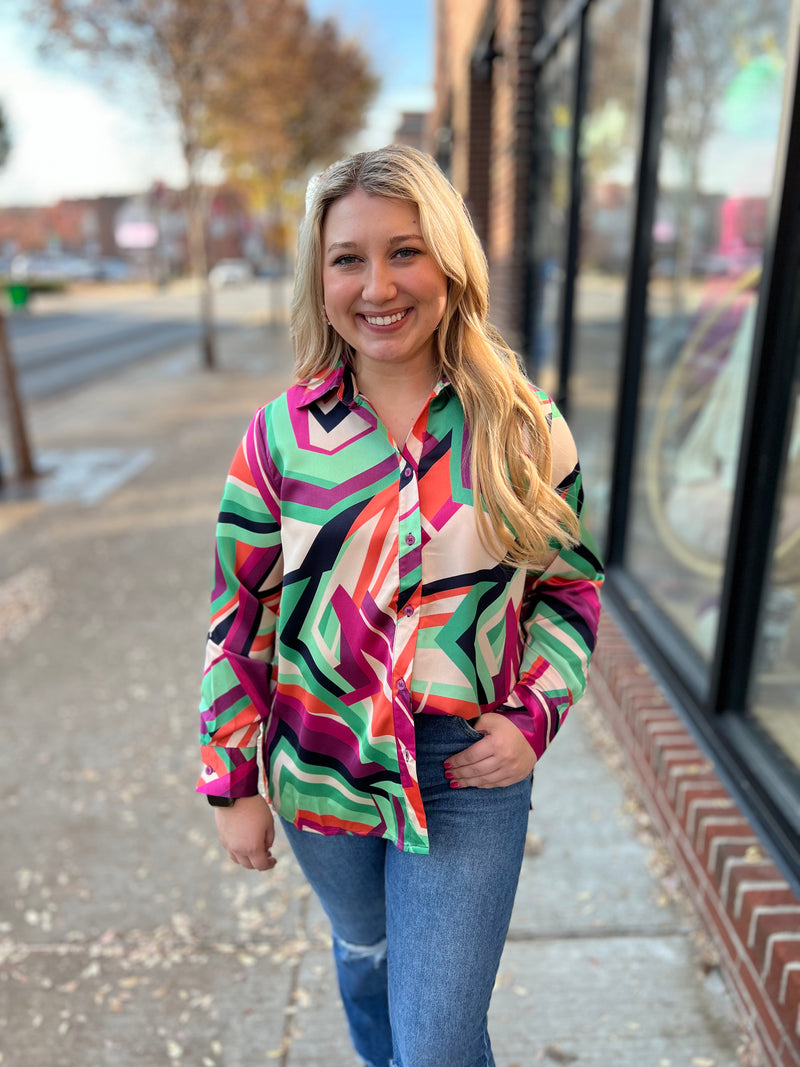 Sincerely Ours | Ayla Pattern Top-120 Blouses-Sincerely Ours-Peachy Keen Boutique, Women's Fashion Boutique, Located in Cape Girardeau and Dexter, MO