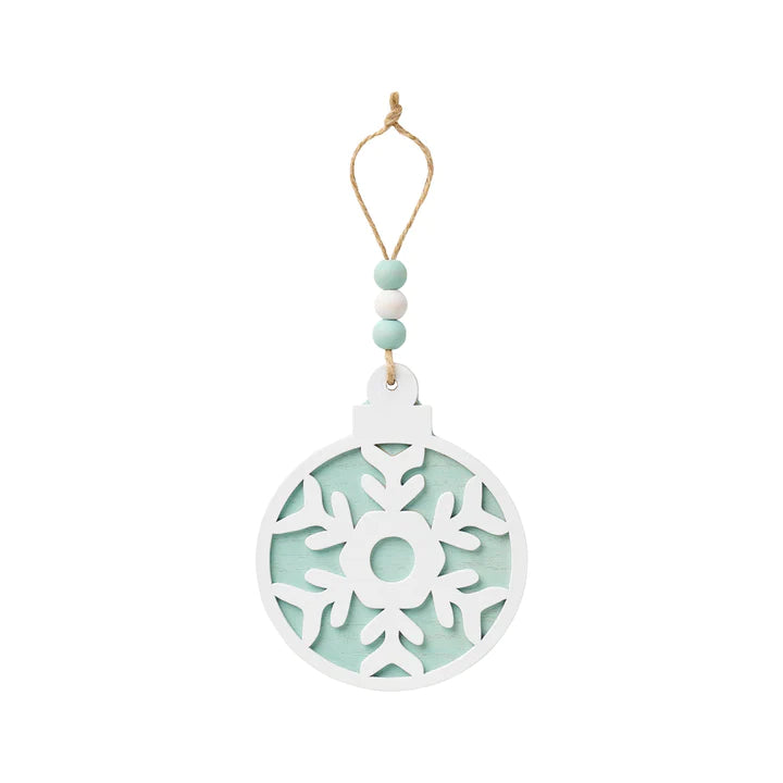 Seafoam Laser Snowflake Wood Ornament-310 Home-Collins-Peachy Keen Boutique, Women's Fashion Boutique, Located in Cape Girardeau and Dexter, MO