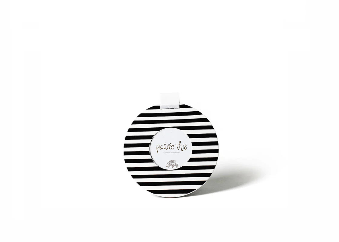 Black Medium Stripe Mini Round Frame-310 Home-Happy Everything-Peachy Keen Boutique, Women's Fashion Boutique, Located in Cape Girardeau and Dexter, MO