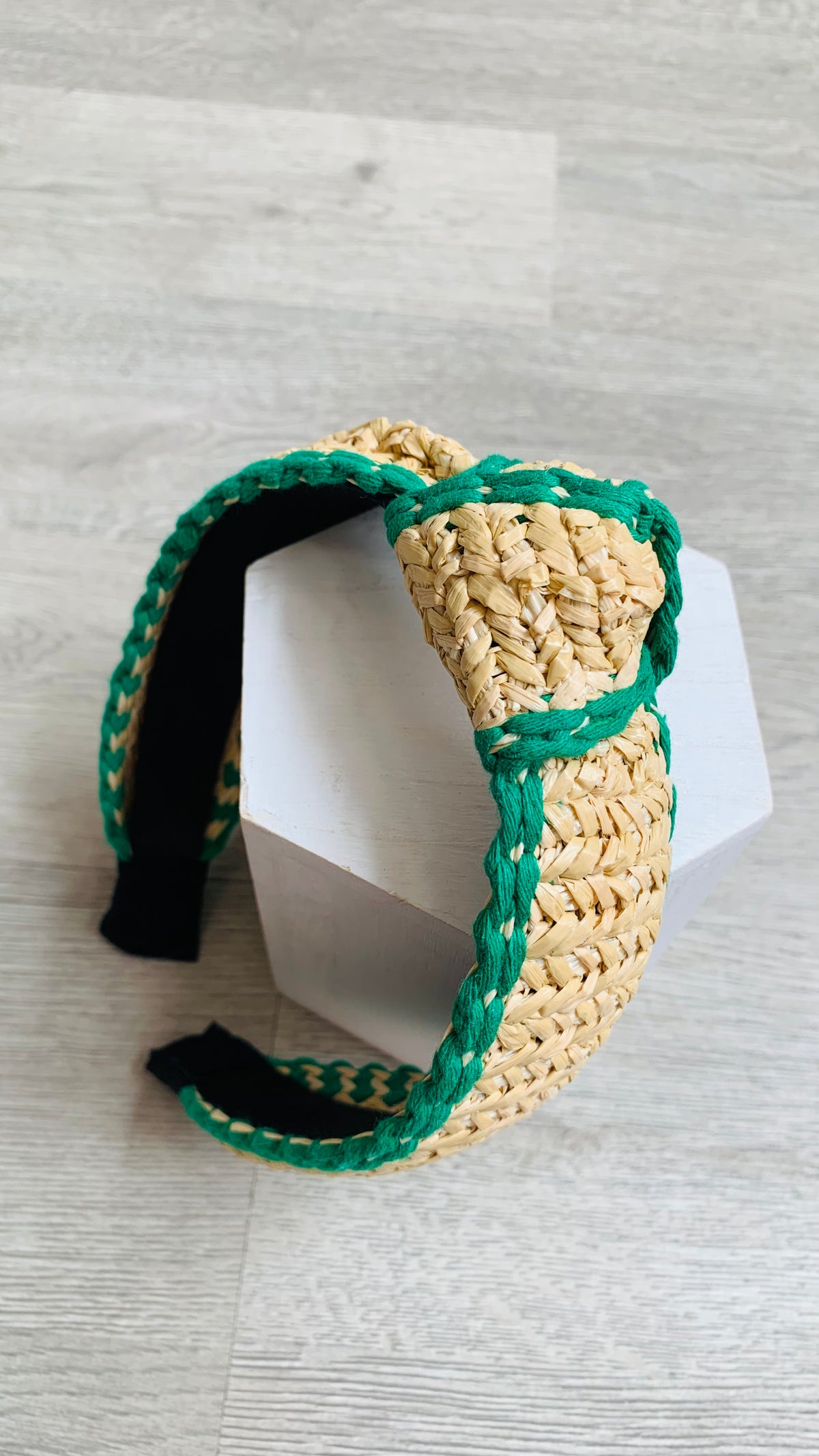 Beach Babe Rattan & Kelly Green Headband-260 Hair Accessories-Kenze Panne-Peachy Keen Boutique, Women's Fashion Boutique, Located in Cape Girardeau and Dexter, MO
