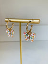 Colorful Butterfly Gold Hoop Dangle Earrings-dangle earrings-Golden Stella-Peachy Keen Boutique, Women's Fashion Boutique, Located in Cape Girardeau and Dexter, MO