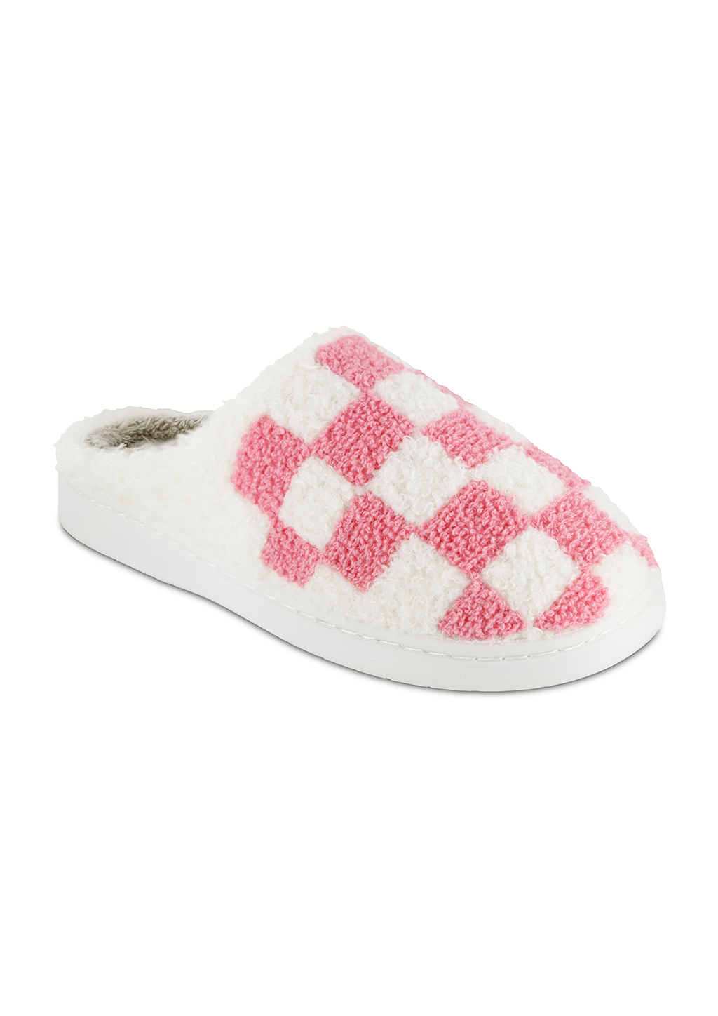 Pink & White Checkered Slippers-220 Shoes-MIA-Peachy Keen Boutique, Women's Fashion Boutique, Located in Cape Girardeau and Dexter, MO