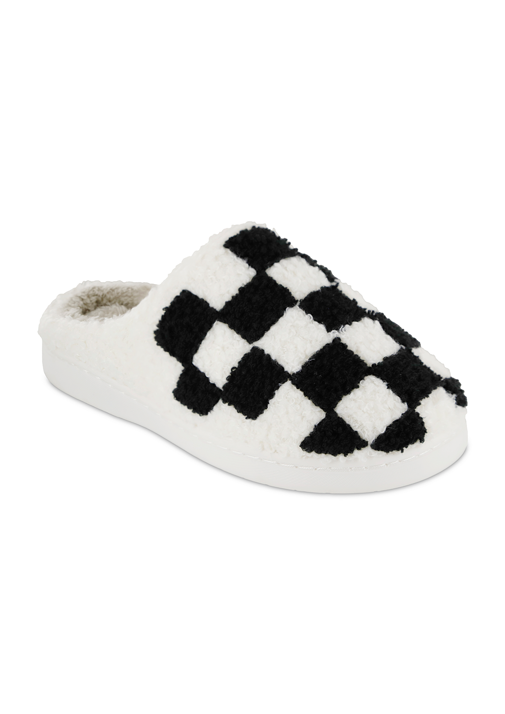 Black & White Checkered Slippers-220 Shoes-MIA-Peachy Keen Boutique, Women's Fashion Boutique, Located in Cape Girardeau and Dexter, MO