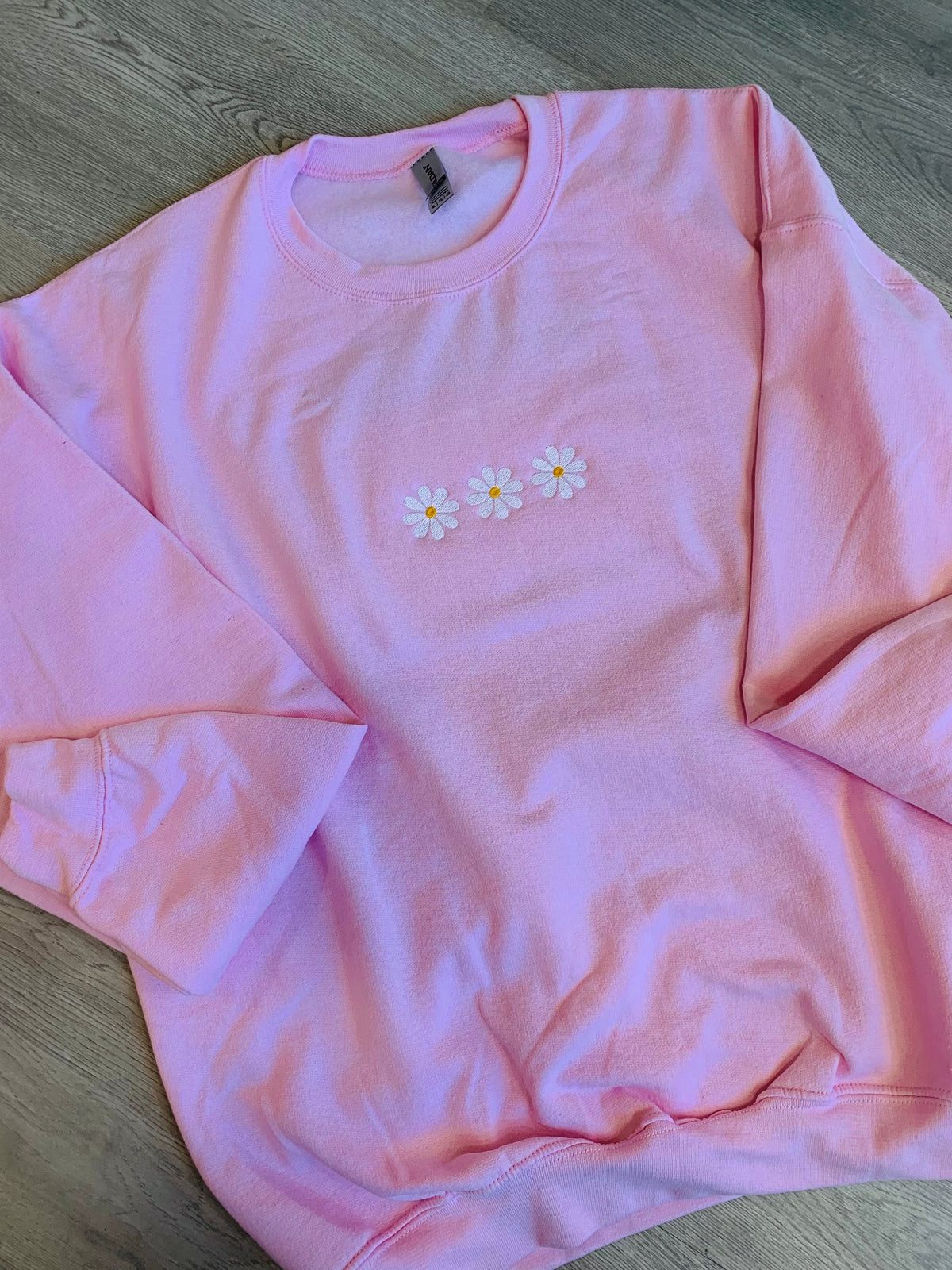 Daisies Embroidered Sweatshirt-243 Custom-Peachy Keen Boutique-Peachy Keen Boutique, Women's Fashion Boutique, Located in Cape Girardeau and Dexter, MO