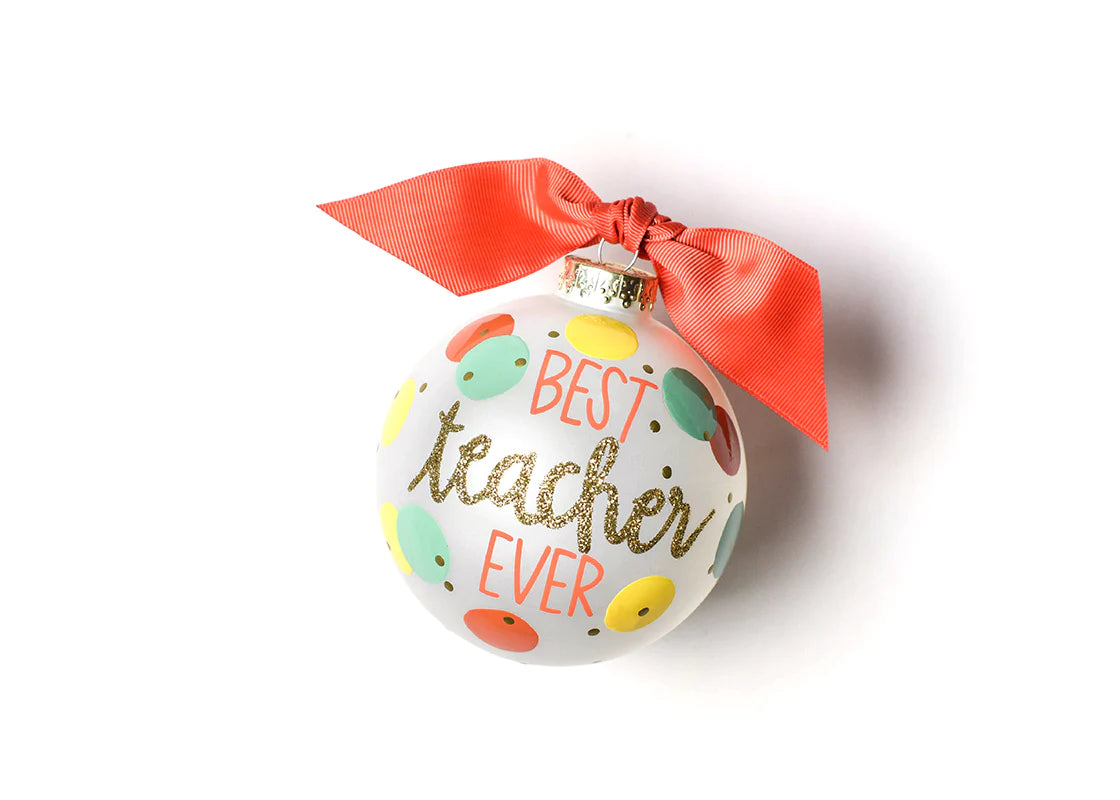 Best Teacher Ever Glass Ornament-310 Home-Happy Everything-Peachy Keen Boutique, Women's Fashion Boutique, Located in Cape Girardeau and Dexter, MO