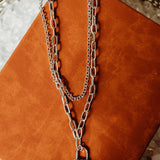 Silver Layered Necklace with Locket-Jewelry - Necklaces-Golden Stella-Peachy Keen Boutique, Women's Fashion Boutique, Located in Cape Girardeau and Dexter, MO