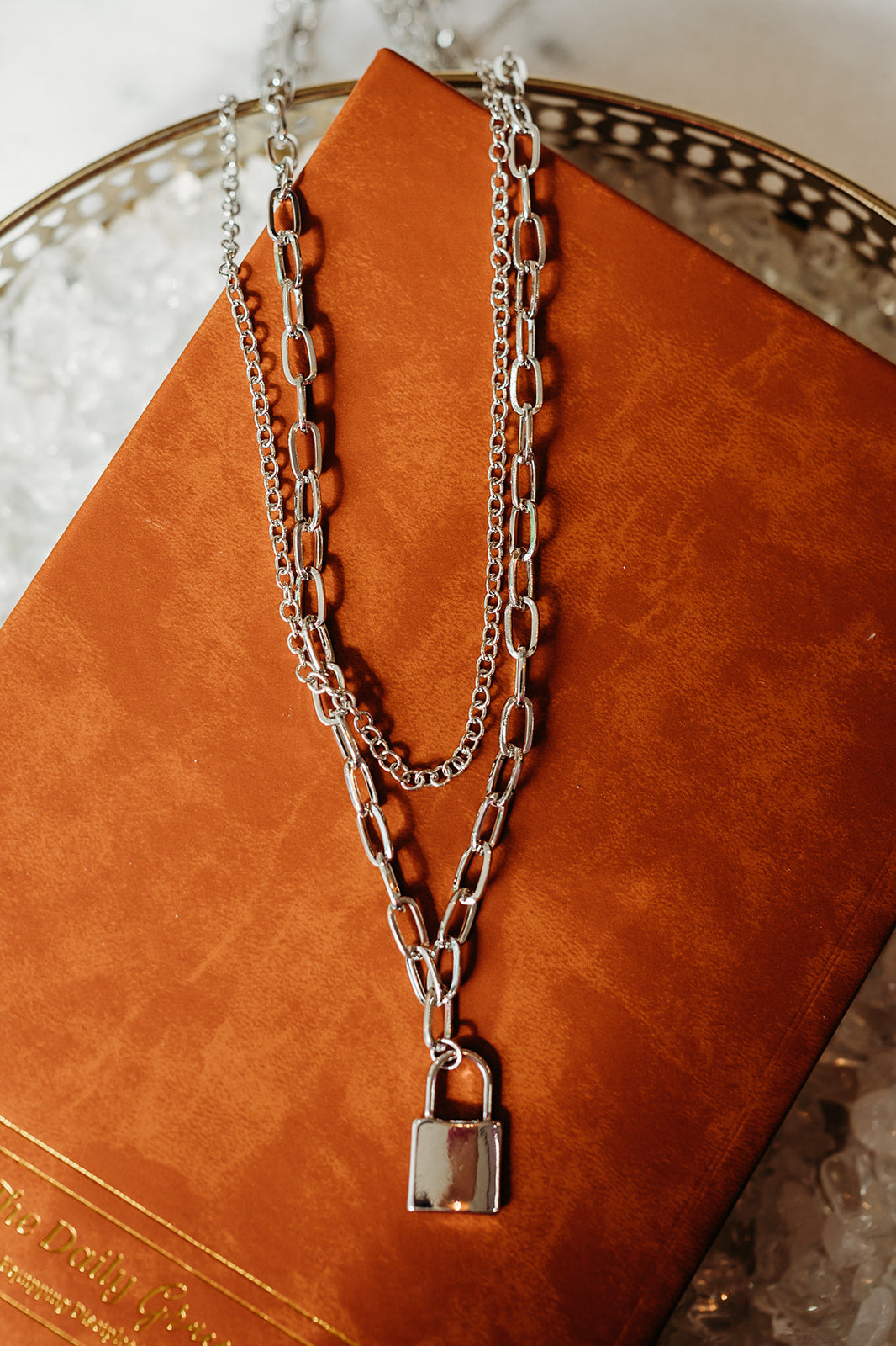 Silver Layered Necklace with Locket-Jewelry - Necklaces-Golden Stella-Peachy Keen Boutique, Women's Fashion Boutique, Located in Cape Girardeau and Dexter, MO