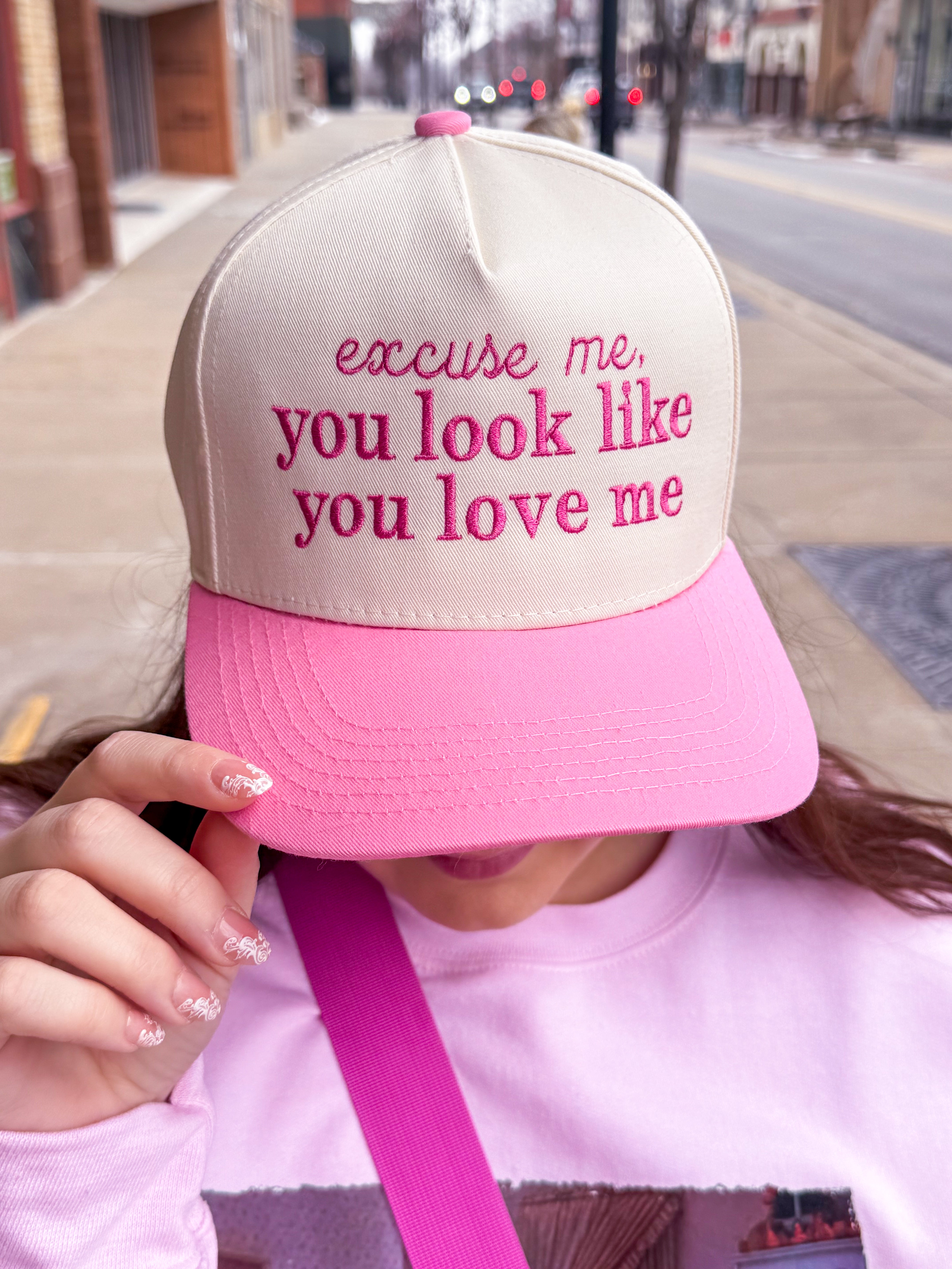 Excuse Me Embroidered Trucker Hat-Accessories - Hats-Peachy Keen Boutique-Peachy Keen Boutique, Women's Fashion Boutique, Located in Cape Girardeau and Dexter, MO