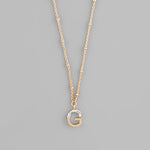 Gold Crystal Initial Necklace-Jewelry - Necklaces-Golden Stella-Peachy Keen Boutique, Women's Fashion Boutique, Located in Cape Girardeau and Dexter, MO