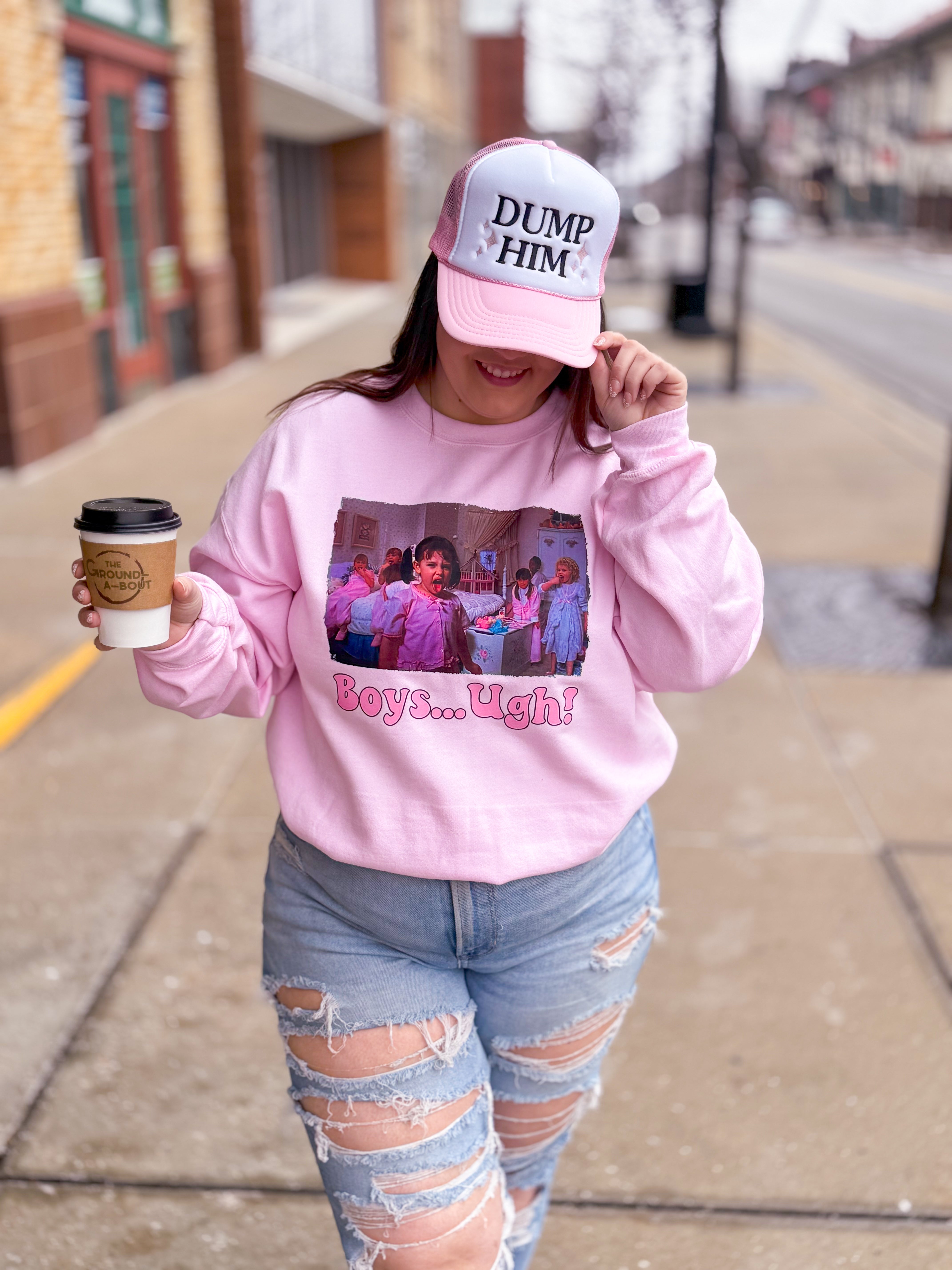 Boys...UGH! Sweatshirt-Tops - Sweatshirts-Peachy Keen Boutique-Peachy Keen Boutique, Women's Fashion Boutique, Located in Cape Girardeau and Dexter, MO