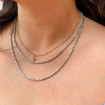 Dianna Double Layered Silver Necklace-Jewelry - Necklaces-Kenze Panne-Peachy Keen Boutique, Women's Fashion Boutique, Located in Cape Girardeau and Dexter, MO