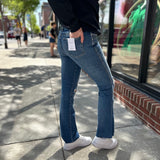 Flying Monkey | Mid Rise Medium Dark Wash Lightly Distressed Bootcut Denim Jeans-Bottoms - Denim-Flying Monkey-Peachy Keen Boutique, Women's Fashion Boutique, Located in Cape Girardeau and Dexter, MO