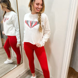 Redhawks Burst Cropped Sweatshirt-Tops - Sweatshirts-Mamie Ruth-Peachy Keen Boutique, Women's Fashion Boutique, Located in Cape Girardeau and Dexter, MO