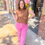 Hot Pink Distressed Hem Jeans-Bottoms - Denim-Zenana-Peachy Keen Boutique, Women's Fashion Boutique, Located in Cape Girardeau and Dexter, MO