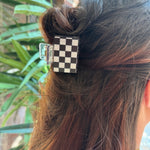 Black & White Small Checkered Hair Clip-Accessories - Hair-Tracylynn Designs-Peachy Keen Boutique, Women's Fashion Boutique, Located in Cape Girardeau and Dexter, MO