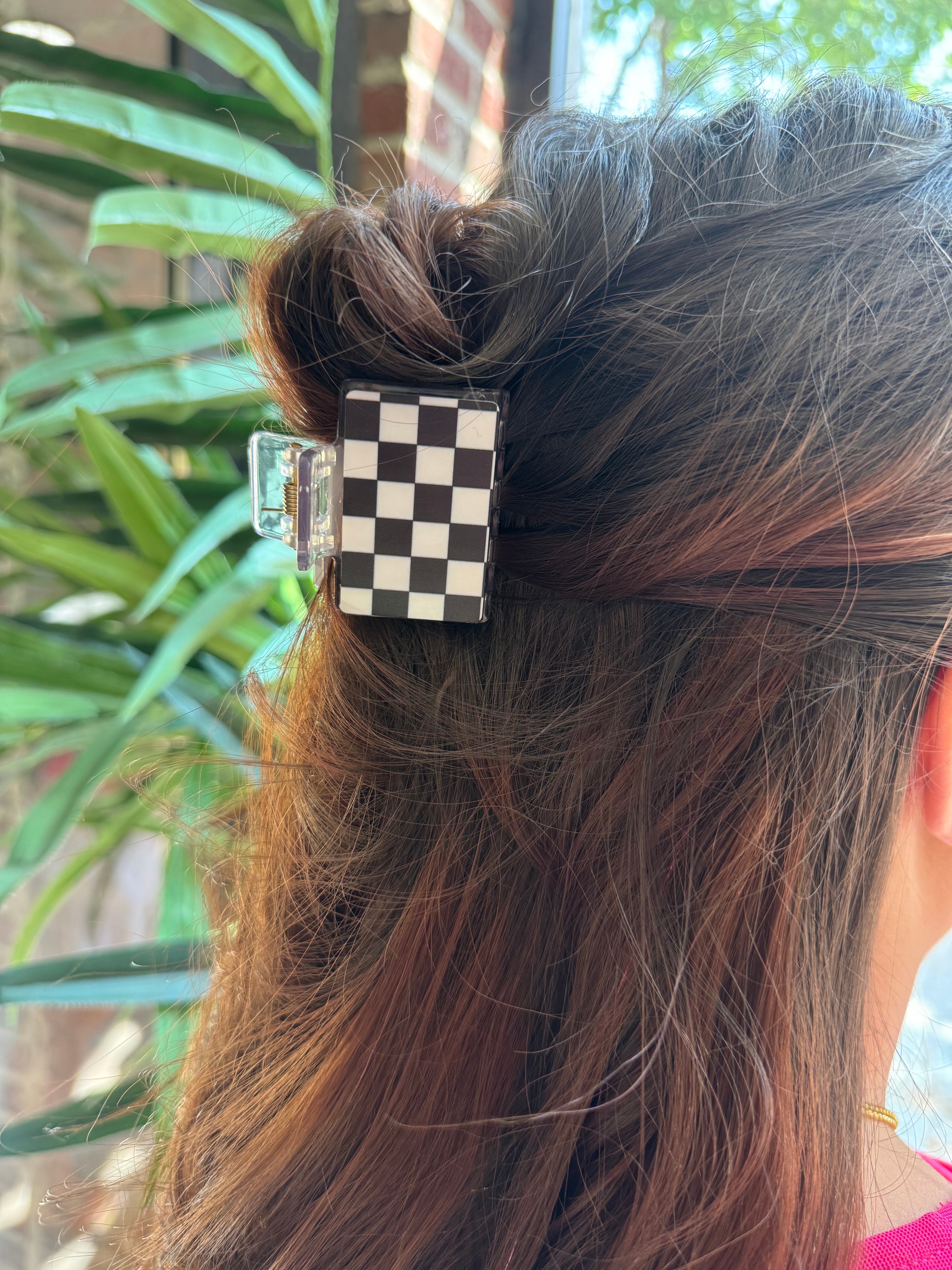 Black & White Small Checkered Hair Clip-Accessories - Hair-Tracylynn Designs-Peachy Keen Boutique, Women's Fashion Boutique, Located in Cape Girardeau and Dexter, MO