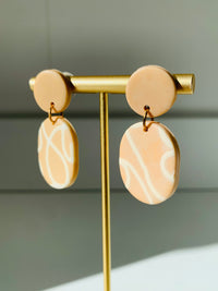 Tan and White Clay Earrings-Earrings-Golden Stella-Peachy Keen Boutique, Women's Fashion Boutique, Located in Cape Girardeau and Dexter, MO