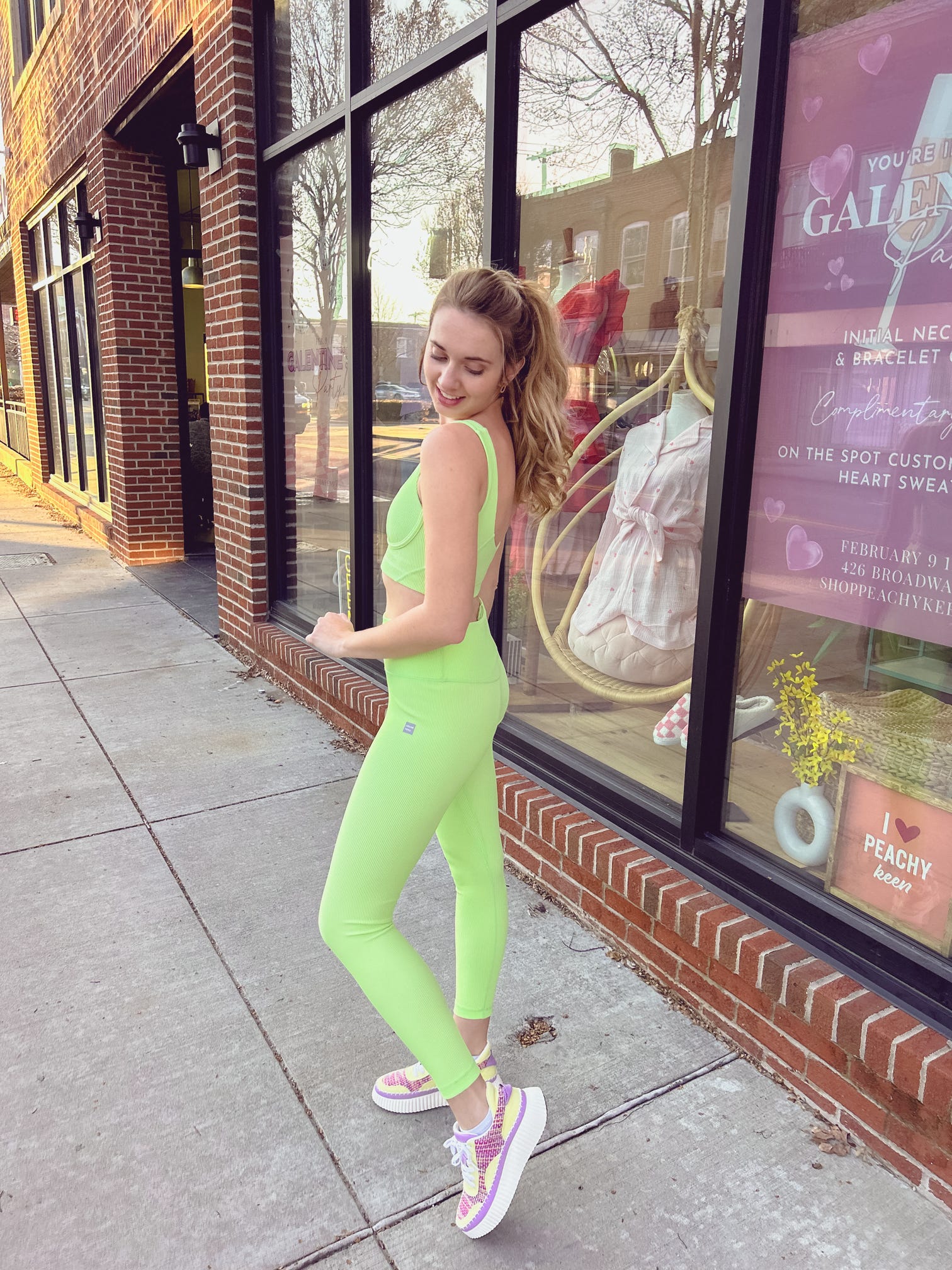 Cream Yoga | Lime Ribbed Legging-Bottoms - Leggings-Cream Yoga-Peachy Keen Boutique, Women's Fashion Boutique, Located in Cape Girardeau and Dexter, MO