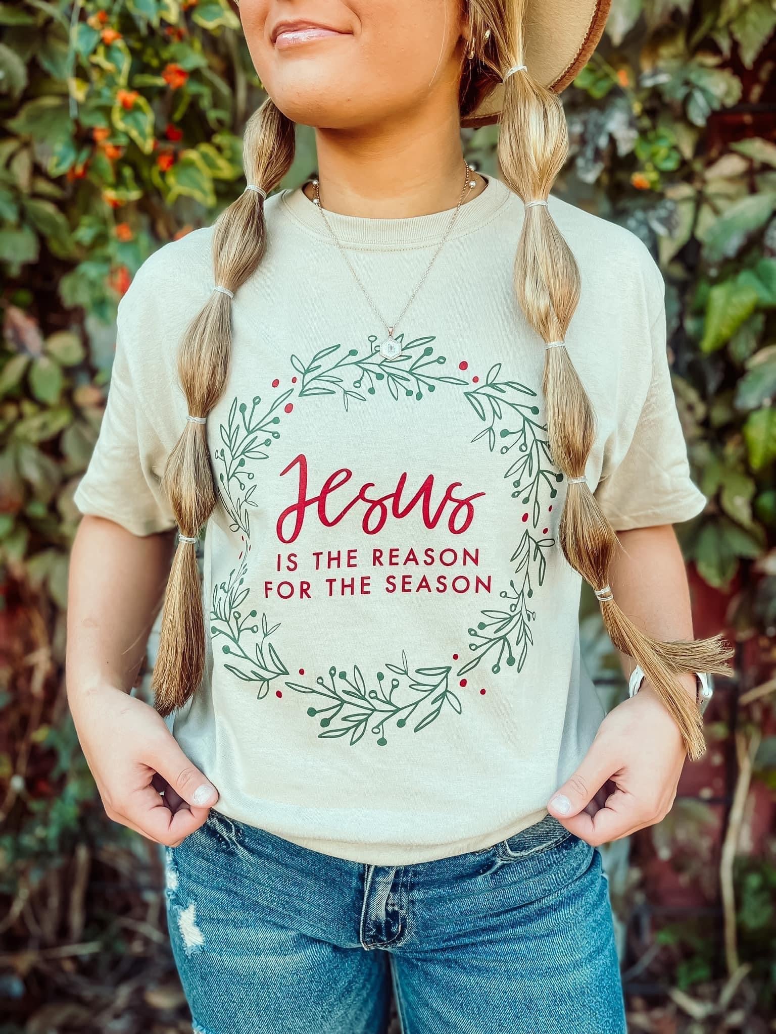 Jesus is the Reason T-shirt-Tops - Tees-Al + Gray Wholesale-Peachy Keen Boutique, Women's Fashion Boutique, Located in Cape Girardeau and Dexter, MO