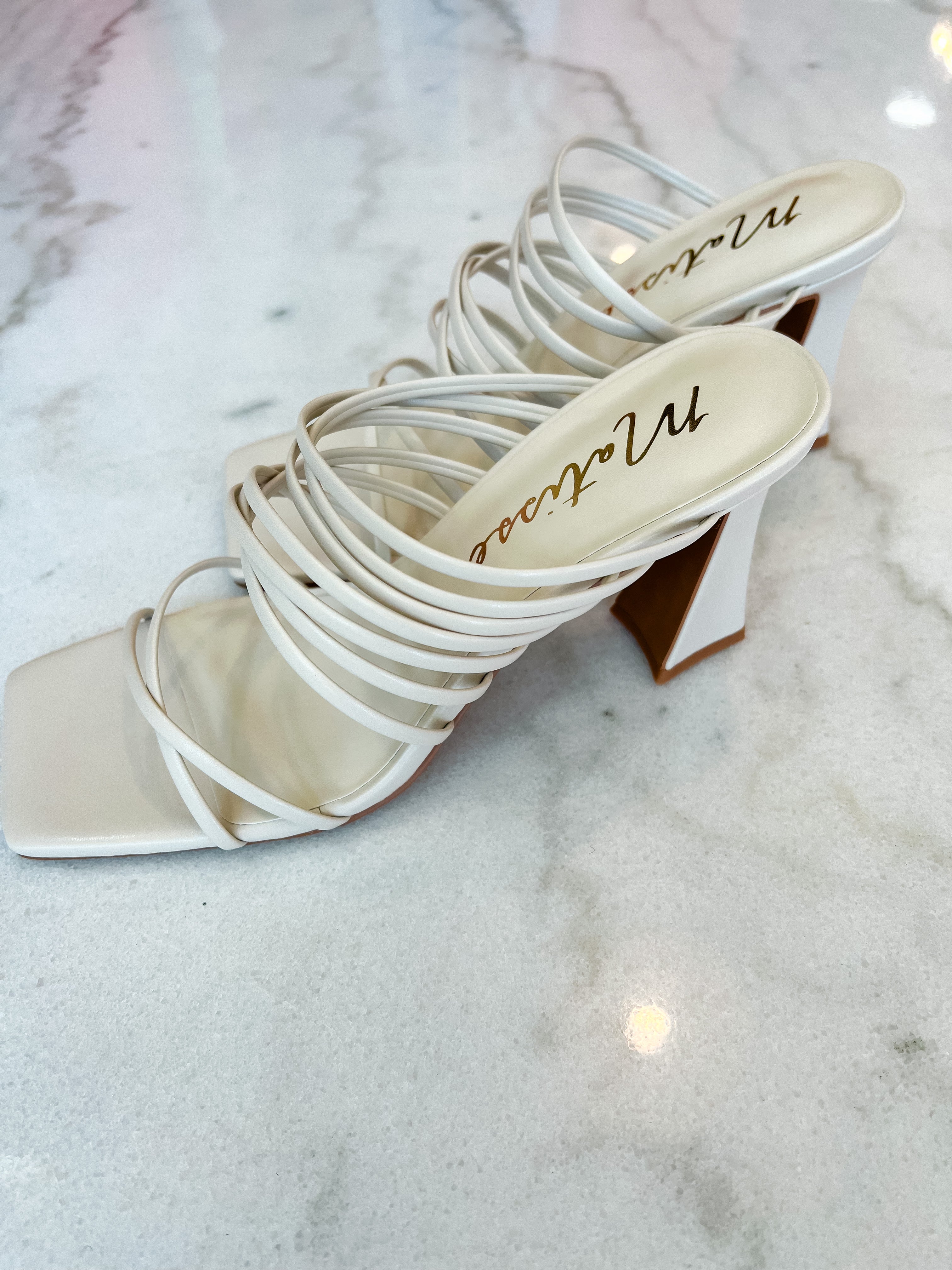 Ivory Strappy Block Heel-Shoes - Heels-Matisse-Peachy Keen Boutique, Women's Fashion Boutique, Located in Cape Girardeau and Dexter, MO