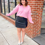 Vegan Faux Leather Side Slit Skort-Bottoms - Skirts-Anniewear-Peachy Keen Boutique, Women's Fashion Boutique, Located in Cape Girardeau and Dexter, MO