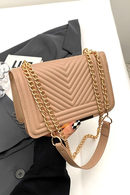 Tessa Vegan Leather Chevron Grid Crossbody Purse - Mocha-Bags - Purses & Handbags-Zenana-Peachy Keen Boutique, Women's Fashion Boutique, Located in Cape Girardeau and Dexter, MO