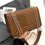 Tessa Vegan Leather Chevron Grid Crossbody Purse - Brown-Bags - Purses & Handbags-Zenana-Peachy Keen Boutique, Women's Fashion Boutique, Located in Cape Girardeau and Dexter, MO