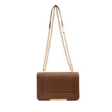 Tessa Vegan Leather Chevron Grid Crossbody Purse - Brown-Bags - Purses & Handbags-Zenana-Peachy Keen Boutique, Women's Fashion Boutique, Located in Cape Girardeau and Dexter, MO