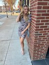 Black Floral Textured Puff Sleeve Dress-short sleeve dress-Entro-Peachy Keen Boutique, Women's Fashion Boutique, Located in Cape Girardeau and Dexter, MO