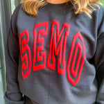 SEMO Puff Letter Gameday Crewneck-Tops - Sweatshirts-Peachy Keen Boutique-Peachy Keen Boutique, Women's Fashion Boutique, Located in Cape Girardeau and Dexter, MO