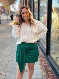Sincerely Ours | Forest Green Draped Skirt-Skirt-Sincerely Ours-Peachy Keen Boutique, Women's Fashion Boutique, Located in Cape Girardeau and Dexter, MO