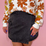 Kaylee Wrap Denim Mini Cargo Skirt-Bottoms - Skirts-The Workshop-Peachy Keen Boutique, Women's Fashion Boutique, Located in Cape Girardeau and Dexter, MO