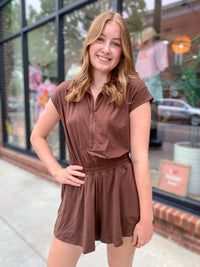 Coffee Run Tennis Romper-Jumpsuits & Rompers-Rae Mode-Peachy Keen Boutique, Women's Fashion Boutique, Located in Cape Girardeau and Dexter, MO