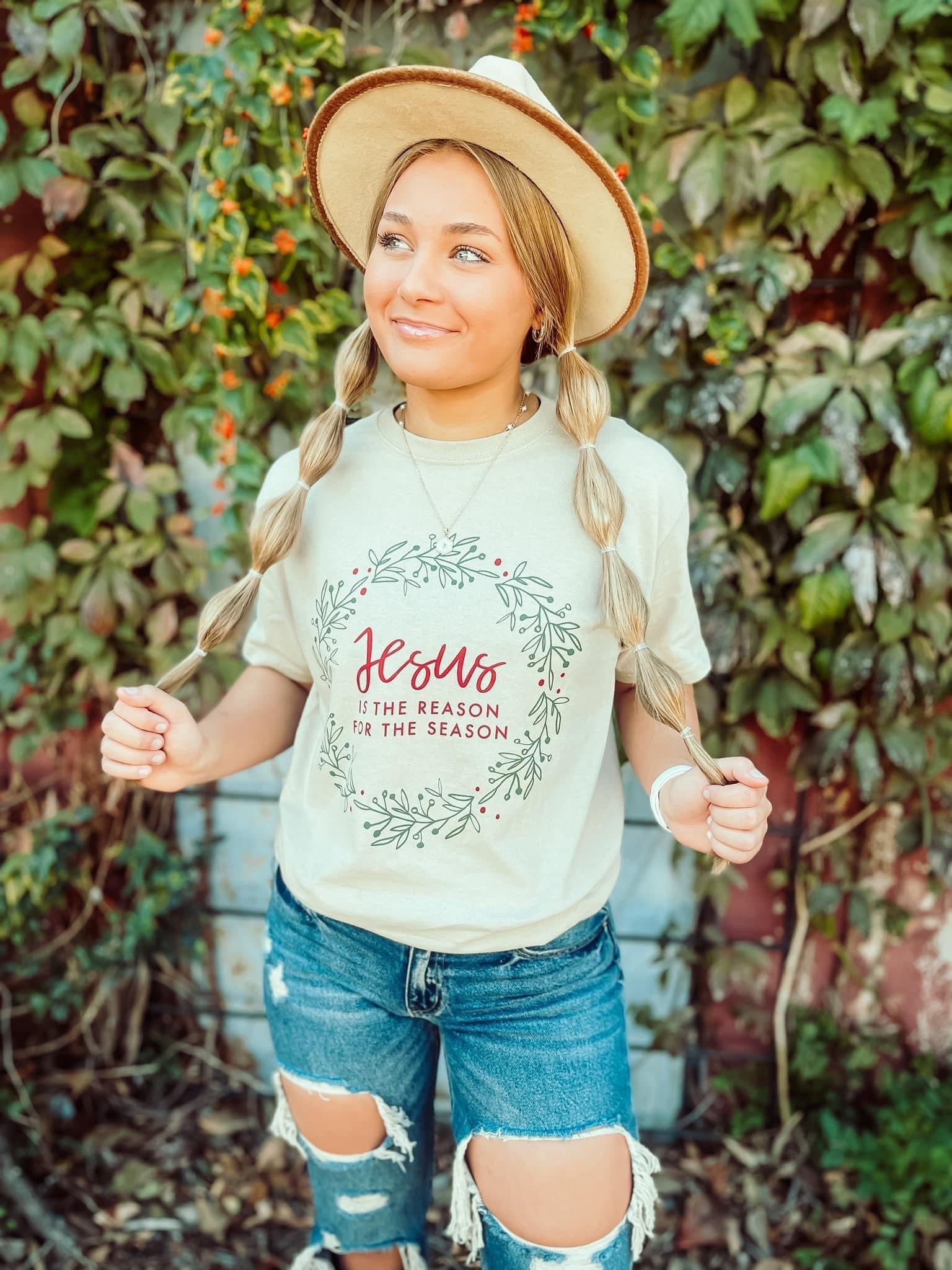 Jesus is the Reason T-shirt-Tops - Tees-Al + Gray Wholesale-Peachy Keen Boutique, Women's Fashion Boutique, Located in Cape Girardeau and Dexter, MO