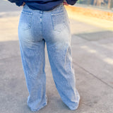 Heart Wide Leg Denim-Bottoms - Denim-Bibi-Peachy Keen Boutique, Women's Fashion Boutique, Located in Cape Girardeau and Dexter, MO