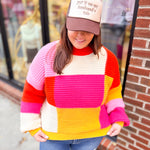 Rust Color Combo Textured Colorblock Sweater-Tops - Sweaters-Bibi-Peachy Keen Boutique, Women's Fashion Boutique, Located in Cape Girardeau and Dexter, MO