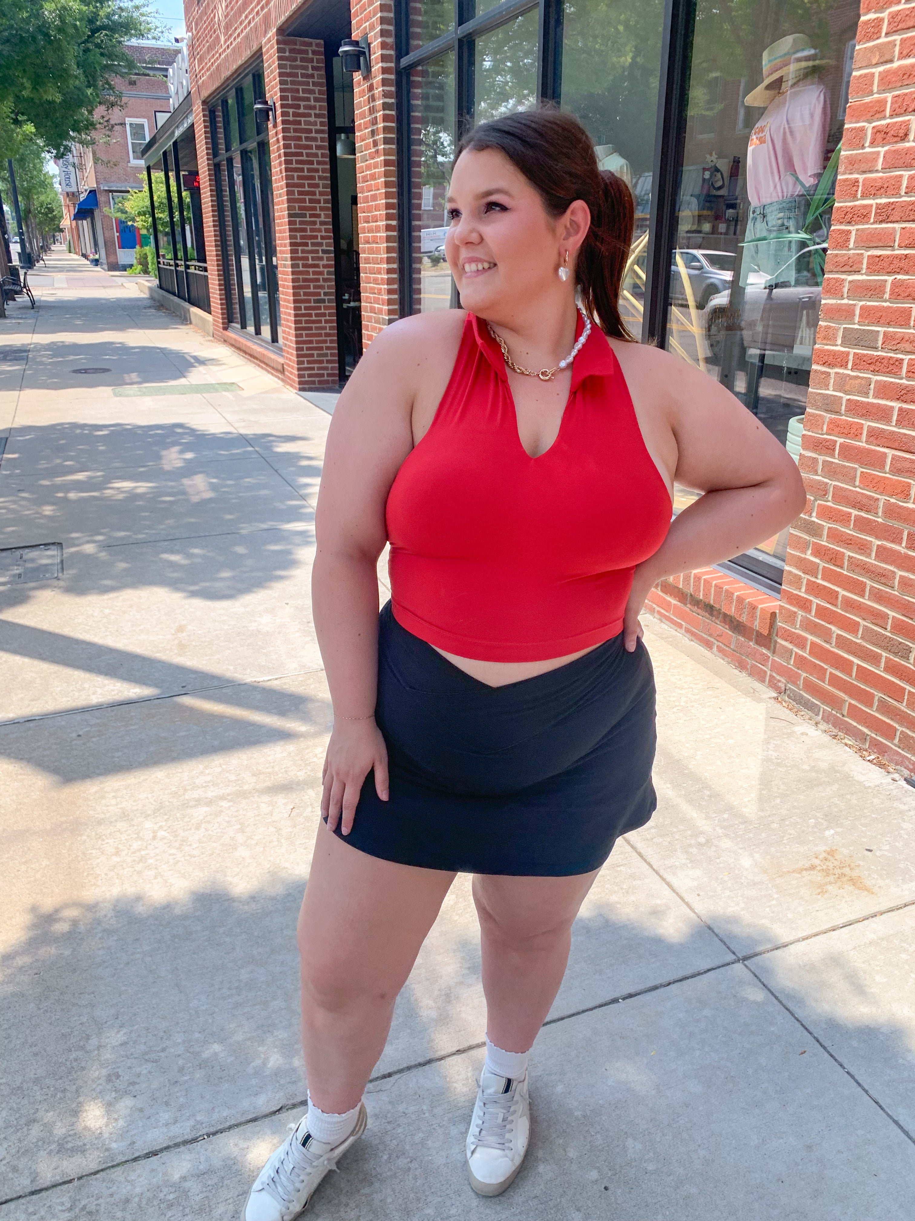 Tina Collared Cropped Sports Tank-Shirts & Tops-Rae Mode-Peachy Keen Boutique, Women's Fashion Boutique, Located in Cape Girardeau and Dexter, MO