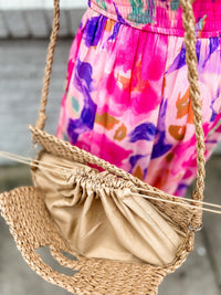 Dayton Straw Crossbody Bag-Bags - Purses & Handbags-Kenze Panne-Peachy Keen Boutique, Women's Fashion Boutique, Located in Cape Girardeau and Dexter, MO