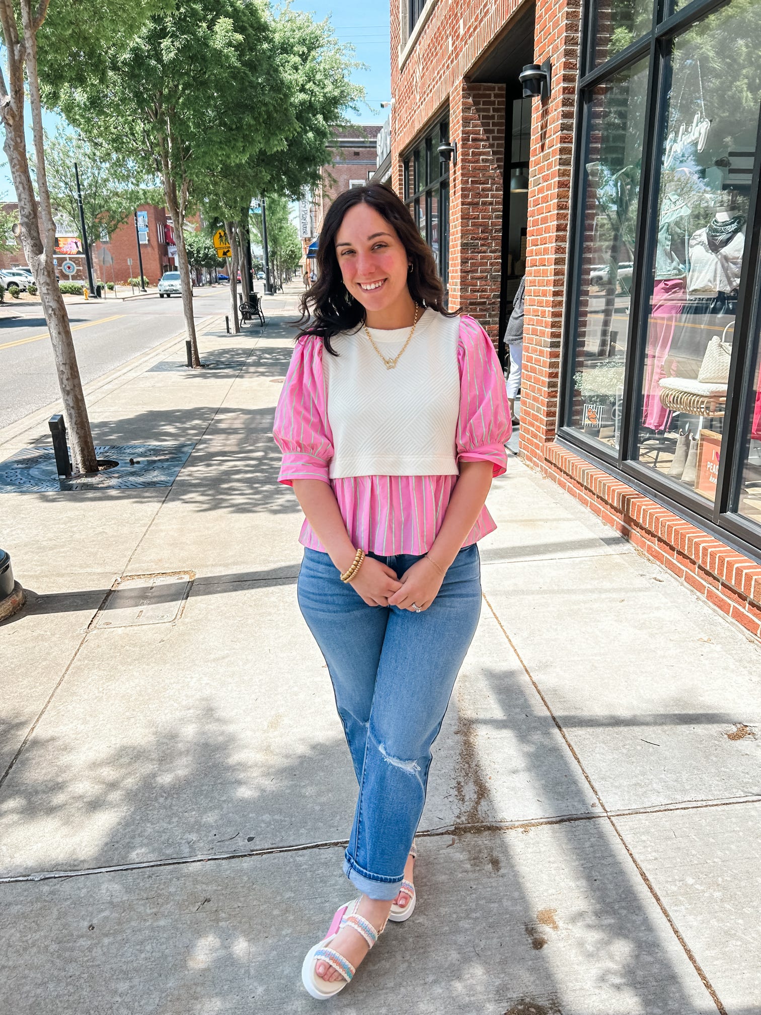 Hidden | Tracey High Rise Straight Medium Wash Lightly Distressed Jeans-Bottoms - Denim-Hidden-Peachy Keen Boutique, Women's Fashion Boutique, Located in Cape Girardeau and Dexter, MO