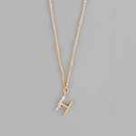 Gold Crystal Initial Necklace-Jewelry - Necklaces-Golden Stella-Peachy Keen Boutique, Women's Fashion Boutique, Located in Cape Girardeau and Dexter, MO