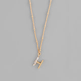 Gold Crystal Initial Necklace-Jewelry - Necklaces-Golden Stella-Peachy Keen Boutique, Women's Fashion Boutique, Located in Cape Girardeau and Dexter, MO