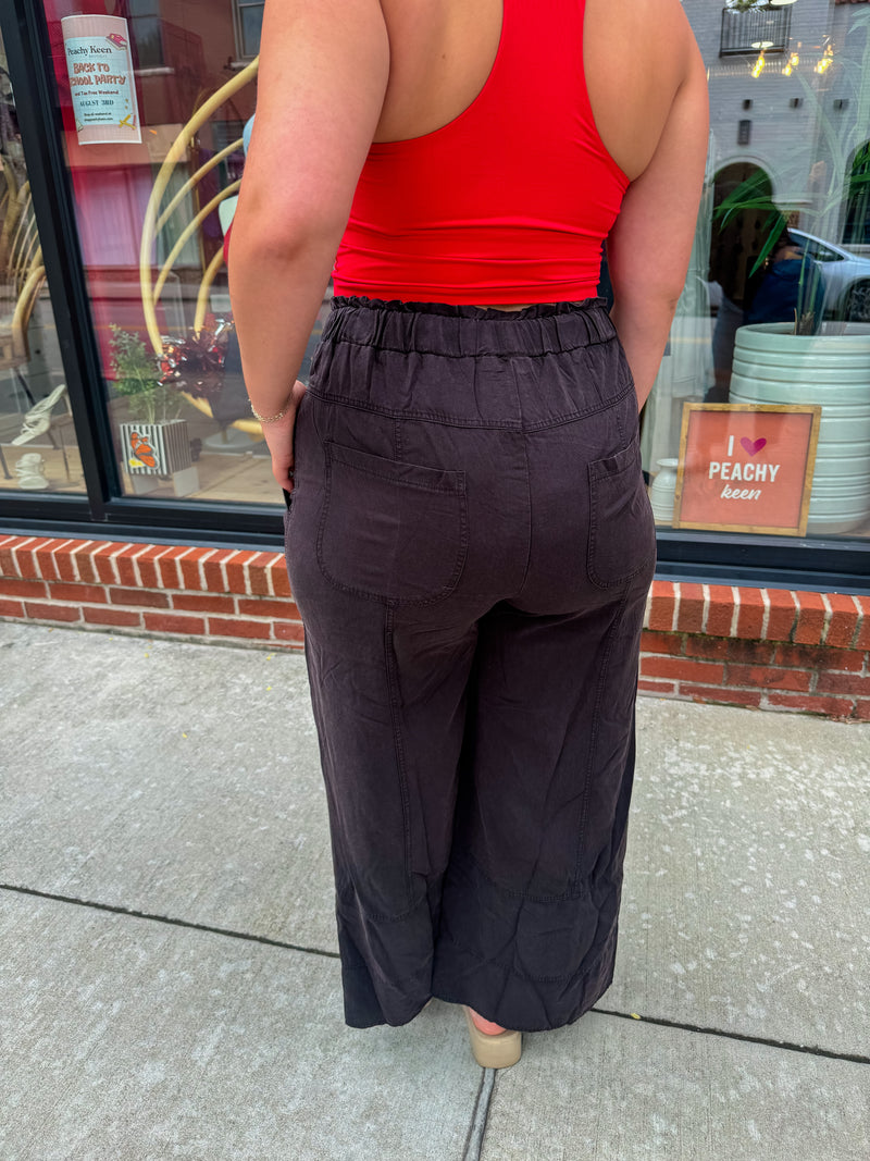 Natalie Cropped Cargo Trousers-BOTTOMS-Easel-Peachy Keen Boutique, Women's Fashion Boutique, Located in Cape Girardeau and Dexter, MO