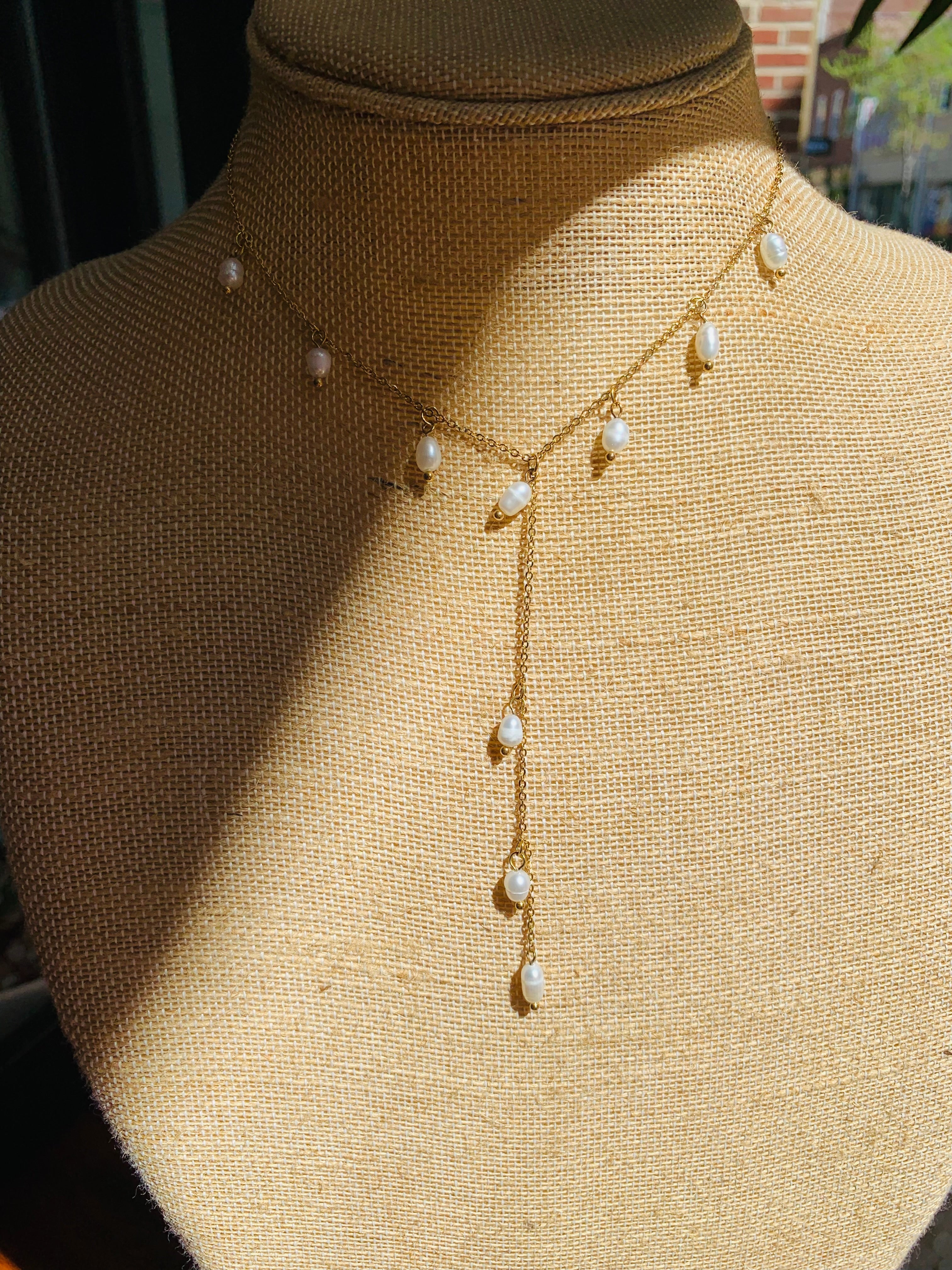 Sophie Pearl Drop Necklace-Jewelry - Necklaces-Peachy Keen Boutique-Peachy Keen Boutique, Women's Fashion Boutique, Located in Cape Girardeau and Dexter, MO